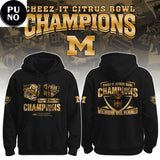 Michigan Wolverines Football Cheez-It Citrus Bowl Champions 2025 Gold Hoodie Shirt
