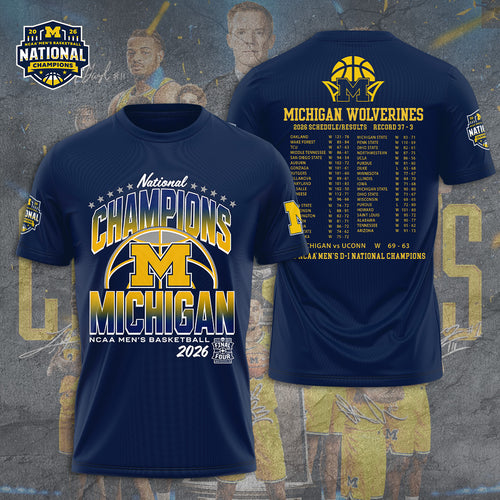 Michigan Wolverines Men's Basketball 3D Apparel – GNE6183