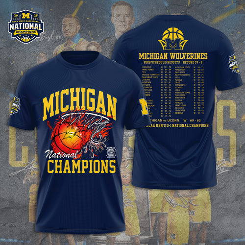 Michigan Wolverines Men's Basketball 3D Apparel – GNE6184