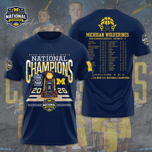 Michigan Wolverines Men's Basketball 3D Apparel – GNE6185