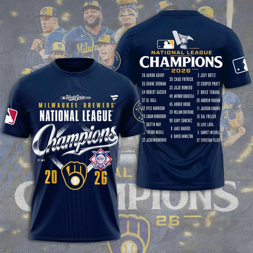 Milwaukee Brewers 2026 National League Champions 3D Apparel – TMTHU10125