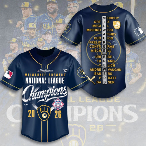 Milwaukee Brewers 2026 National League Champions Baseball Jersey – TMTHU10145