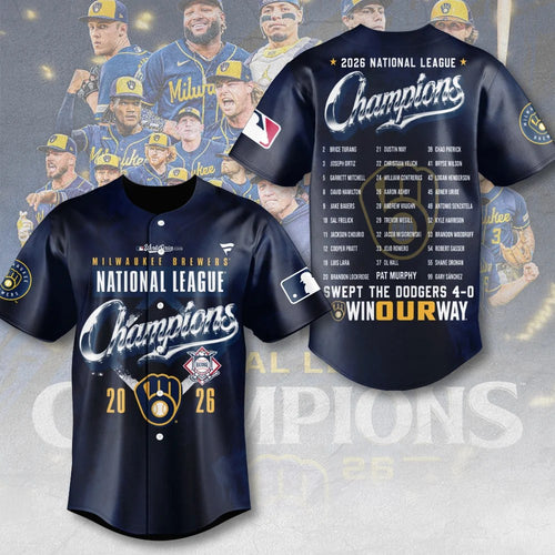 Milwaukee Brewers 2026 National League Champions Baseball Jersey – MAITM15441