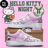 Milwaukee Bucks x Hello Kitty Night 2026 Custom Name Air Force 1 Shoes