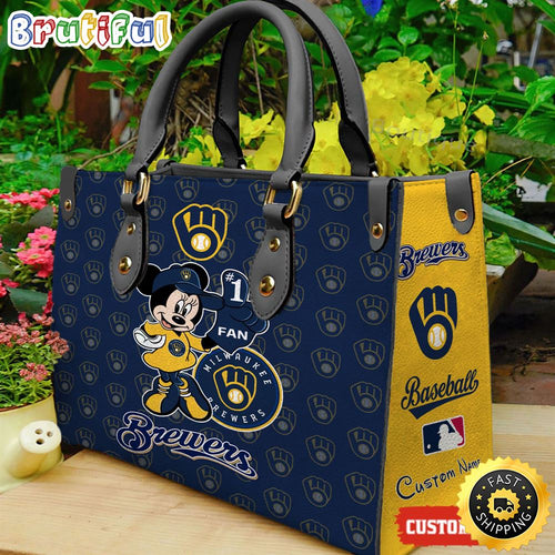 Milwaukee Brewers Minnie Women Leather Hand Bag