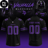 Minnesota Vikings Black Out 2026 Personalized Football Jersey