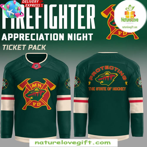 Minnesota Wild Hockey Jersey Firefighter Appreciation Night