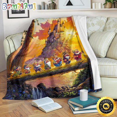 Mickey Mouse Blanket Cute Dwarfs Fleece Blanket Sunset Gift Idea For Bedding Decor