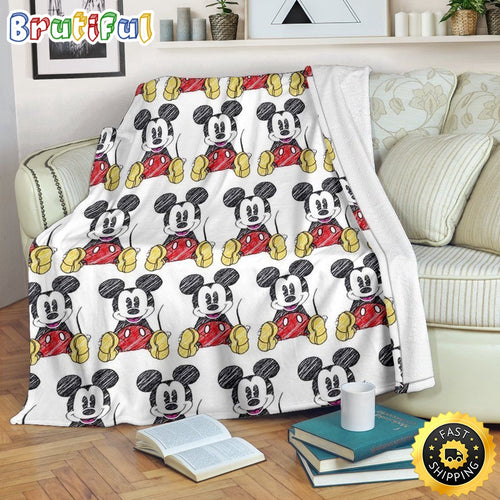 Mickey Mouse Blanket Funny Mickey Fleece Blanket For Fan Gift