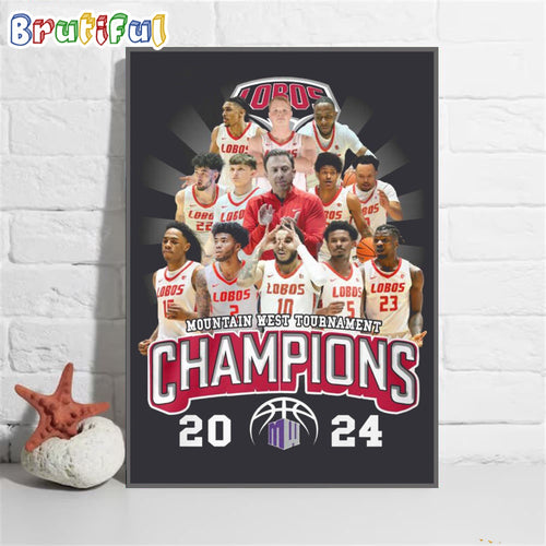 Mountain West Tournament Champions 2024 Wall Art Poster Canvas