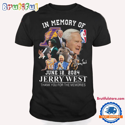 NBA Los Angeles Lakers Jerry West 1938-2024 Signature T Shirt