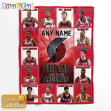 NBA Portland Trail Blazers Basketball Team Player Legends Blanket