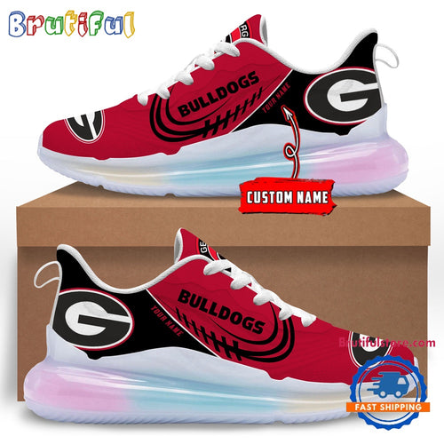 NCAA Georgia Bulldogs Women’s Rainbow Atmospheric Cushion Running Shoes, Football Women’s Shoes