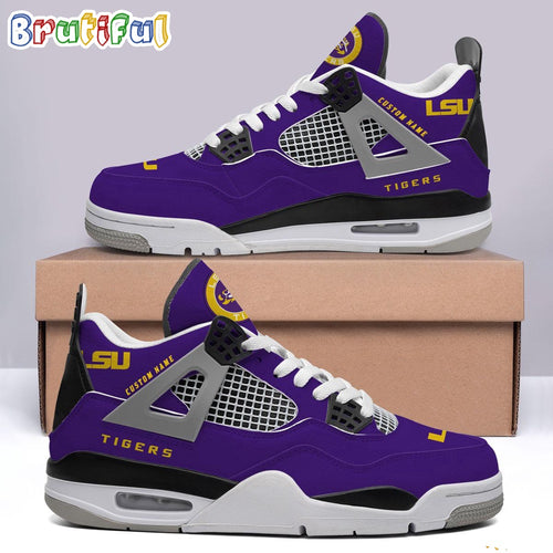 NCAA LSU Tigers Sport Team Air Jordan 4 Shoes, Personalized AJ4 Sneaker