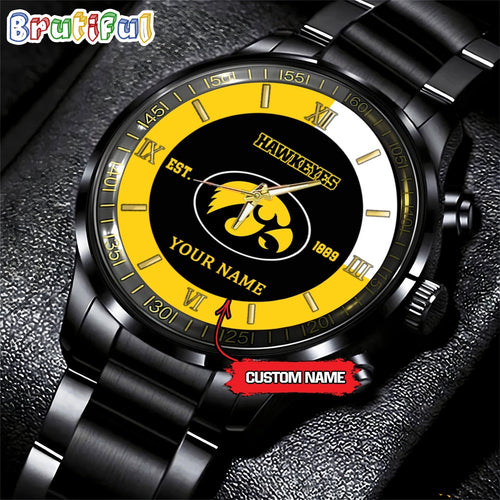 NCAA Lowa Hawkeyes Black Fashion Watch