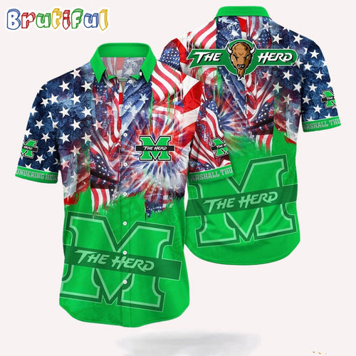 NCAA Marshall Thundering Herd 4th Of July Happy Independence Day Hawaii Shirt