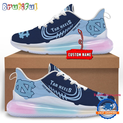 NCAA North Carolina Tar Heels Women’s Rainbow Atmospheric Cushion Running Shoes, Football Women’s Shoes