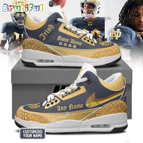 NCAA Notre Dame Fighting Irish 2024 Shamrock Custom Air Jordan 4 Shoes