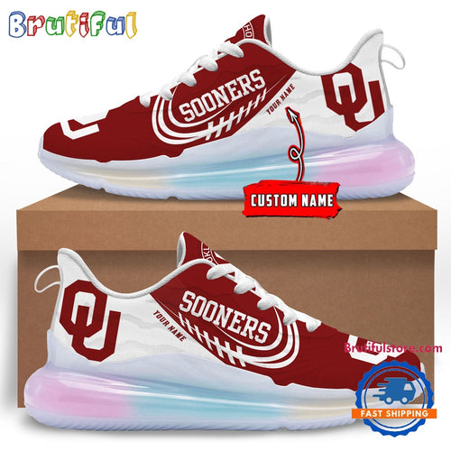 NCAA Oklahoma Sooners Women’s Rainbow Atmospheric Cushion Running Shoes, Football Women’s Shoes