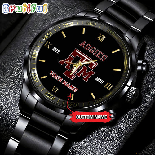 NCAA Texas A&M Aggies Black Fashion Watch Football Watch For Fans