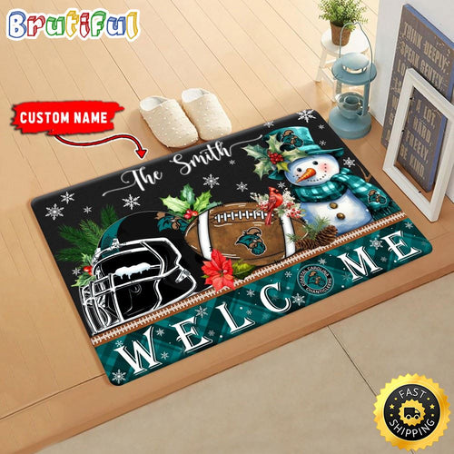 NCAA Coastal Carolina Chanticleers Doormat Welcome Christmas Custom Name Football Doormat