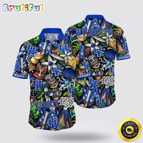 NCAA Kentucky Wildcats Tiki Hippie Hawaiian Shirt The Perfect Summer Vibe For FootBall Fans