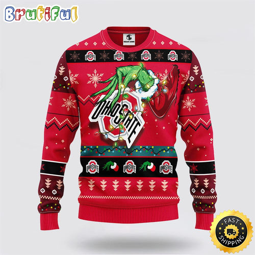 NCAA Ohio State Buckeyes Ugly Sweater Grinch Ugly Christmas Sweater