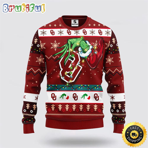 NCAA Oklahoma Sooners Ugly Sweater Grinch Ugly Christmas Sweater