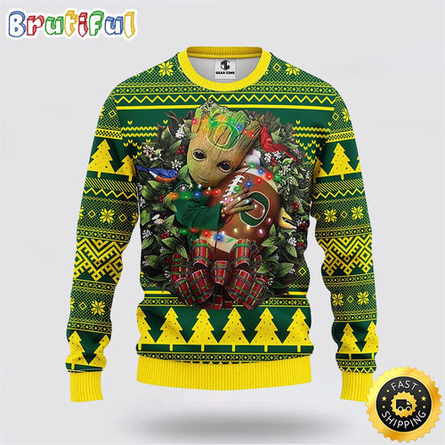 NCAA Oregon Ducks Ugly Sweater Groot Christmas Sweater