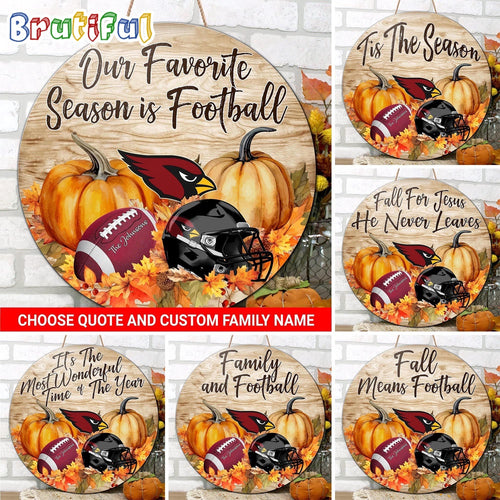 NFL Arizona Cardinals Pumpkin Custom Wooden Sign, Sport Football Home Decorations