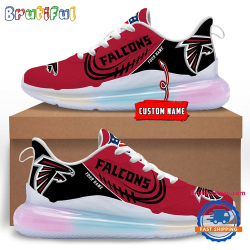 NFL Atlanta Falcons Women’s Rainbow Atmospheric Cushion Running Shoes, Football Women’s Shoes