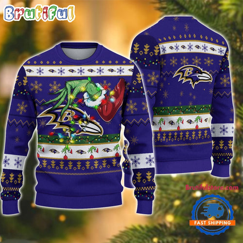 NFL Baltimore Ravens Special Grinch’s Hand Football Christmas Ugly Sweater