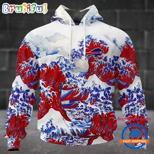 NFL Buffalo Bills Football Great Wave All Over Print Hoodie