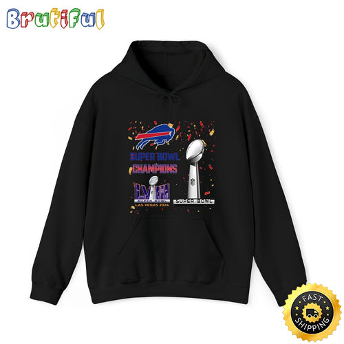NFL Buffalo Bills Hoodie Super Bowl LVIII 2024 Las Vegas Champions Unisex Hoodies