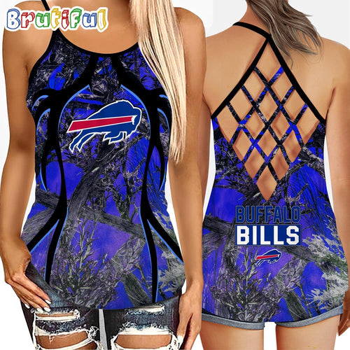 NFL Buffalo Bills Women’s Tank Top, Football Team Logo Criss Cross Tank Top