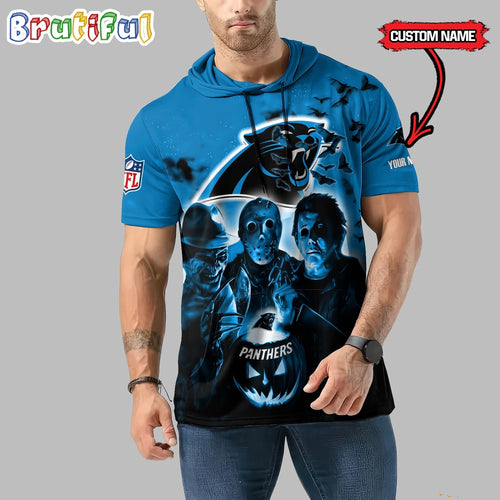 NFL Carolina Panthers Horror Characters Essential Halloween Sleeveless Hoodie