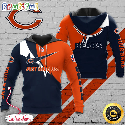 NFL Chicago Bears Hoodie Just Hate US Sport Hoodie