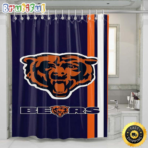 NFL Chicago Bears Shower Curtain Set For Bathroom Decor