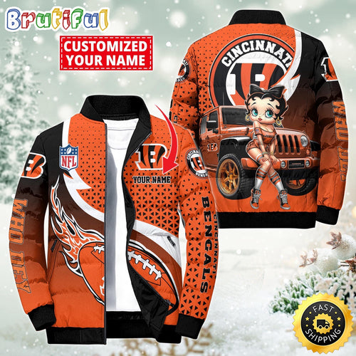 NFL Cincinnati Bengals Puffer Jacket Betty Boop Custom Jacket