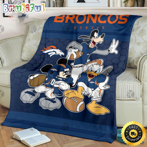 NFL Denver Broncos Blanket Mickey Mouse Blanket