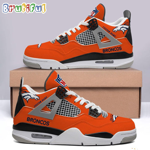 NFL Denver Broncos Football Team Air Jordan 4 Shoes Sneaker