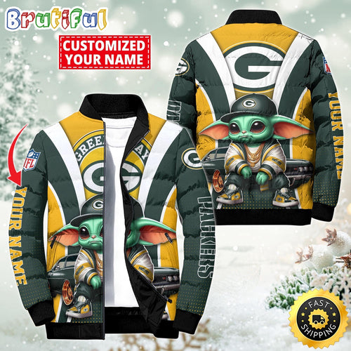 NFL Green Bay Packers Puffer Jacket Baby Yoda Custom Jacket