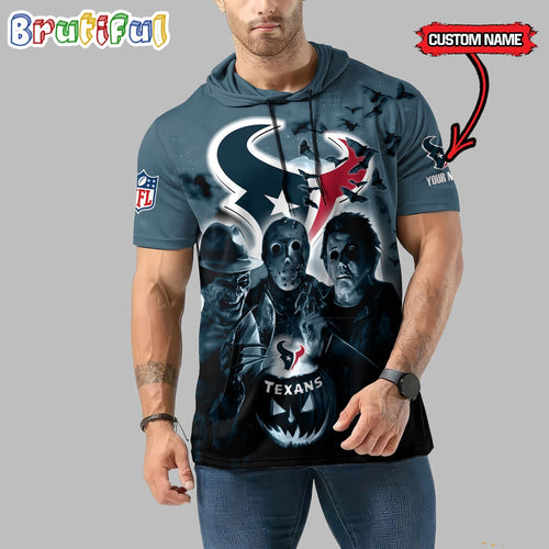 NFL Houston Texans Horror Characters Essential Halloween Sleeveless Hoodie