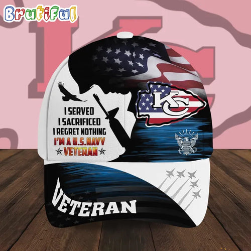 NFL Kansas City Chiefs Special American Flag US Navy Veteran Baseball Cap