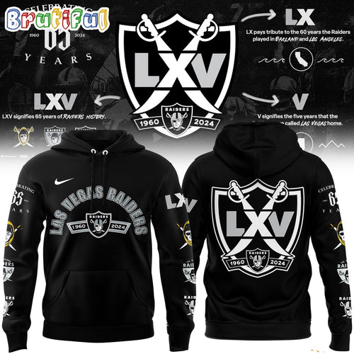 NFL Las Vegas Raiders Celebrating 65 Years Football Hoodie