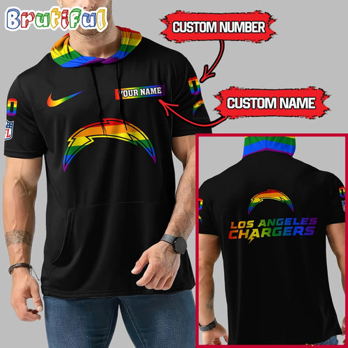 NFL Los Angeles Chargers LGBT Workout Hoodie Tank Tops Custom LGBT Pride Shirt