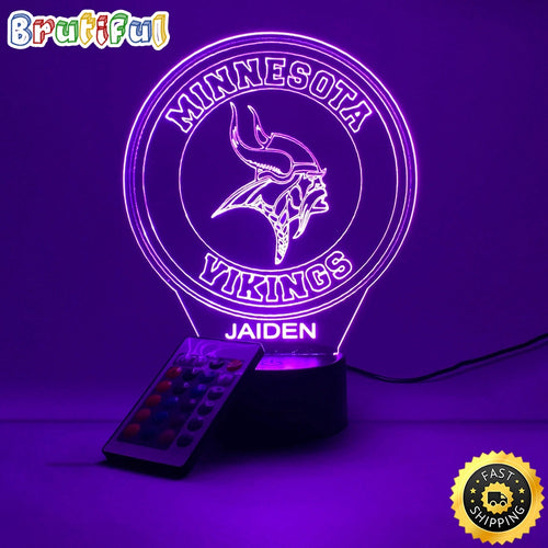 NFL Minnesota Vikings Night Light Football 3D LED Light