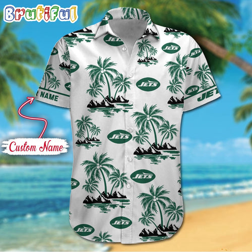 NFL New York Jets Palm Tree Tropical Summer Hawaiian Shirt
