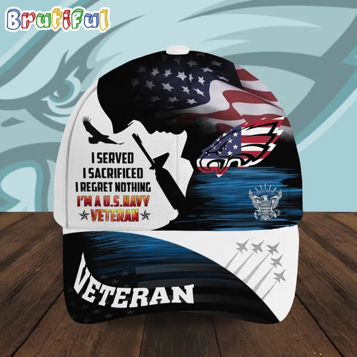 NFL Philadelphia Eagles Special American Flag US Navy Veteran Baseball Cap