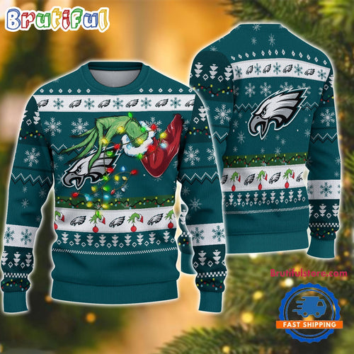 NFL Philadelphia Eagles Special Grinch’s Hand Football Christmas Ugly Sweater